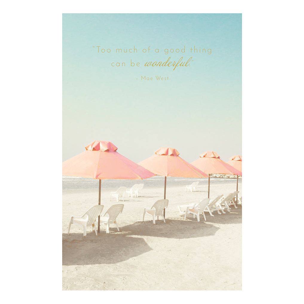Pastel beach umbrellas birthday card by Pictura, featuring colorful umbrellas and a cheerful seaside design.